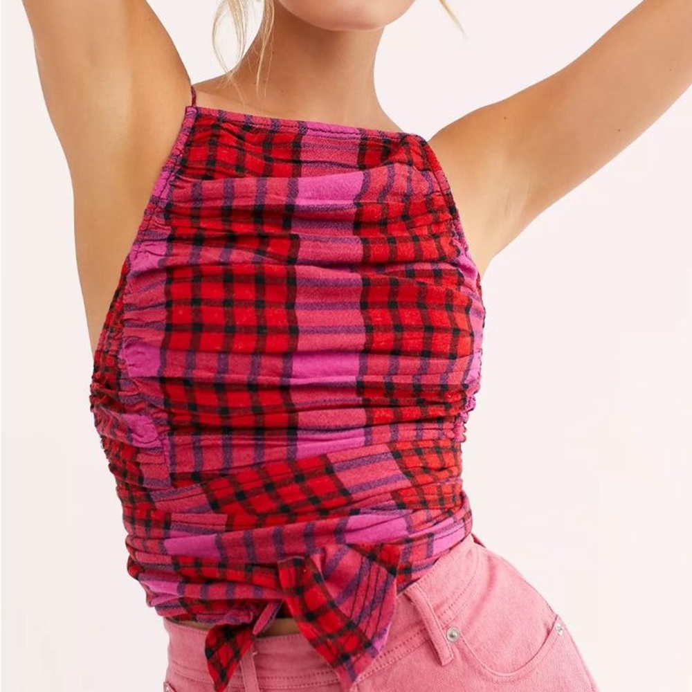 Free People Real Love Plaid Top